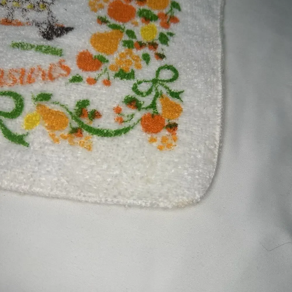 VTG 70s Holly Hobbie Orange Washcloth Simple Pleasures Cottage core Kitsch Towel